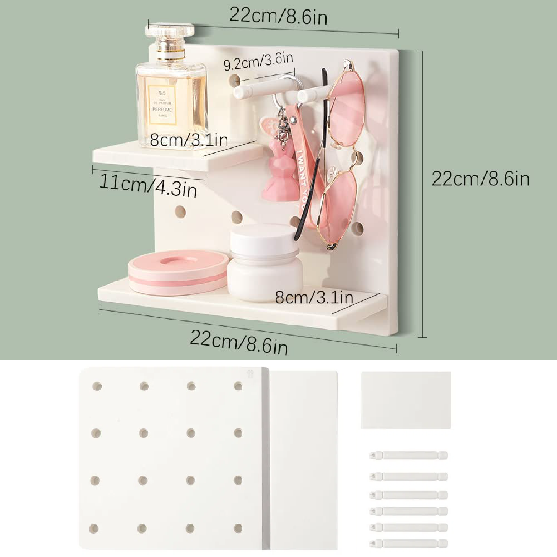 Repisa Organizador Perforado Pared X1